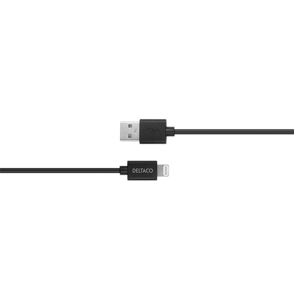Deltaco USB-Lightning-kaapeliin MFi 2m - Musta