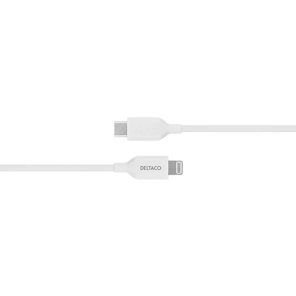 Deltaco USB-C till Lightning kabel, MFi C94, 1m, white