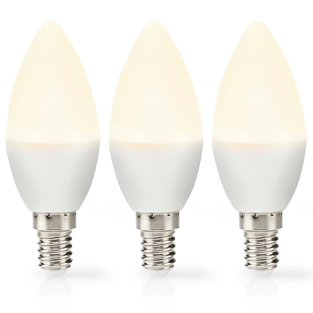 Nedis Frostad LED-lampa Varmvit E14, kron, 2.8W, 250lm, 2700K - 3-pack