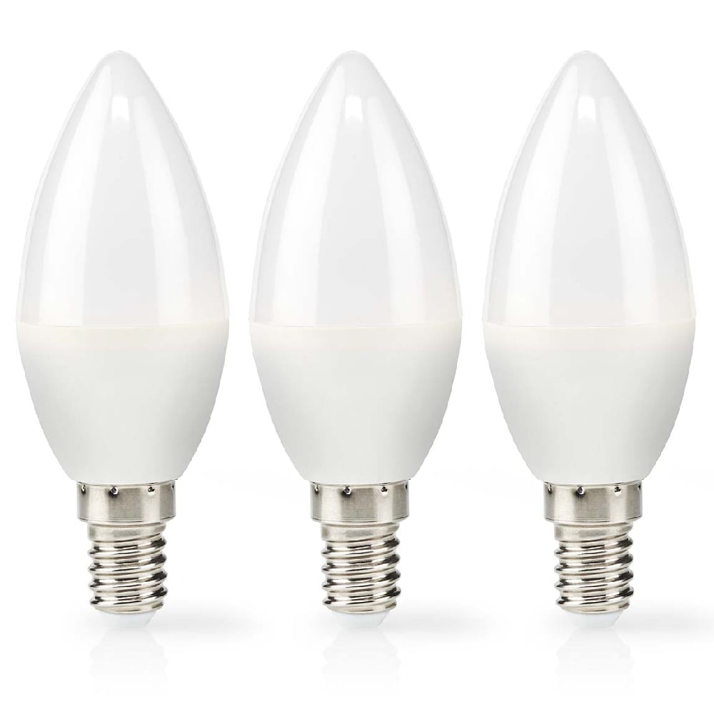 Nedis Himmeä LED-lamppu Lämmin valkoinen E14, kynttilä, 2.8W, 250lm, 2700K - 3-pakkaus