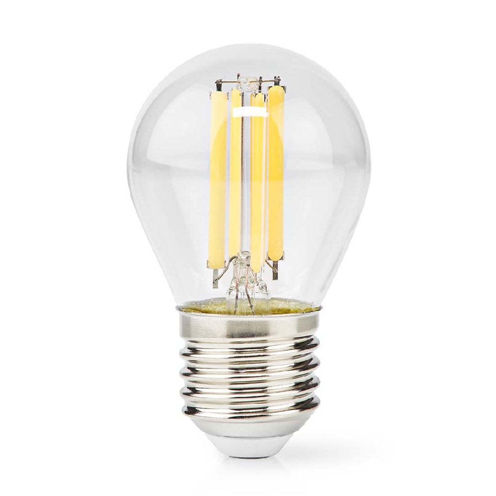 Nedis Kirkas LED-lamppu Lämmin valkoinen E27, G45, 7W, 806lm, 2700K