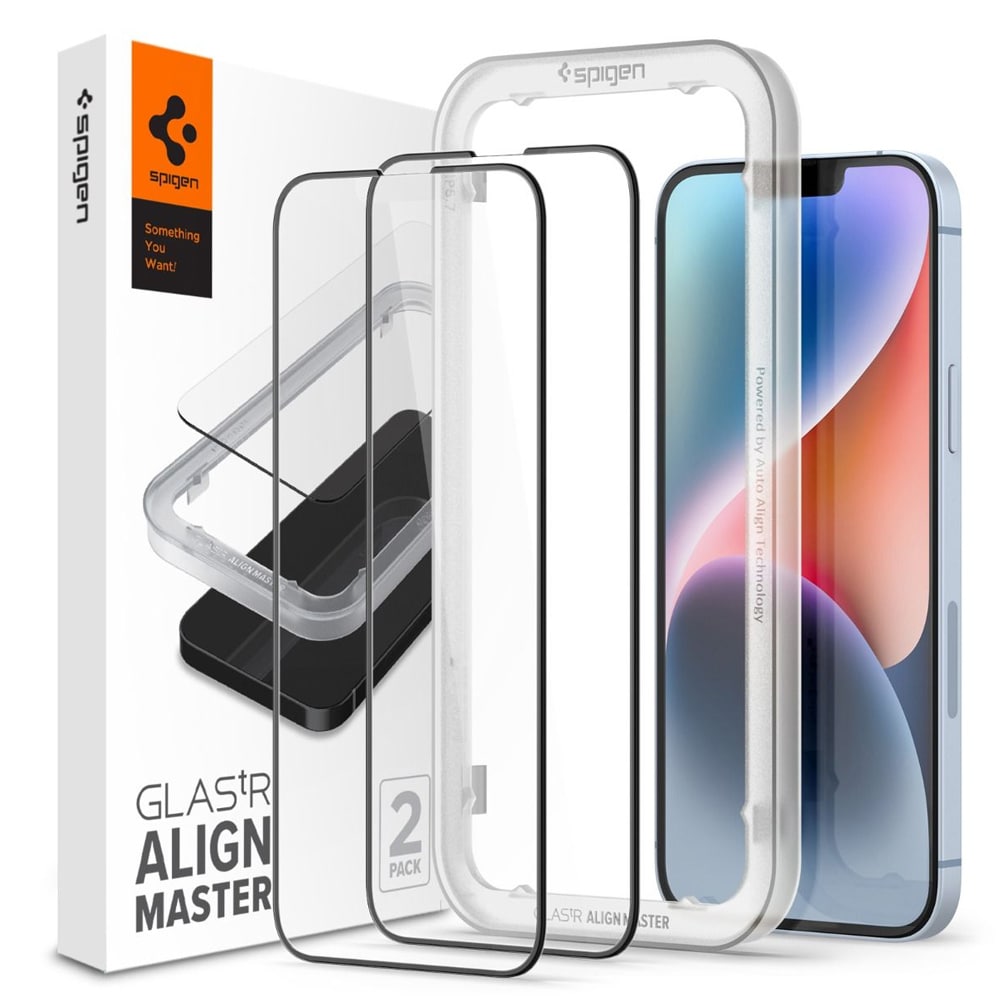 Spigen GLAS.tR AlignMaster iPhone 14 Plus - 2-pakkaus