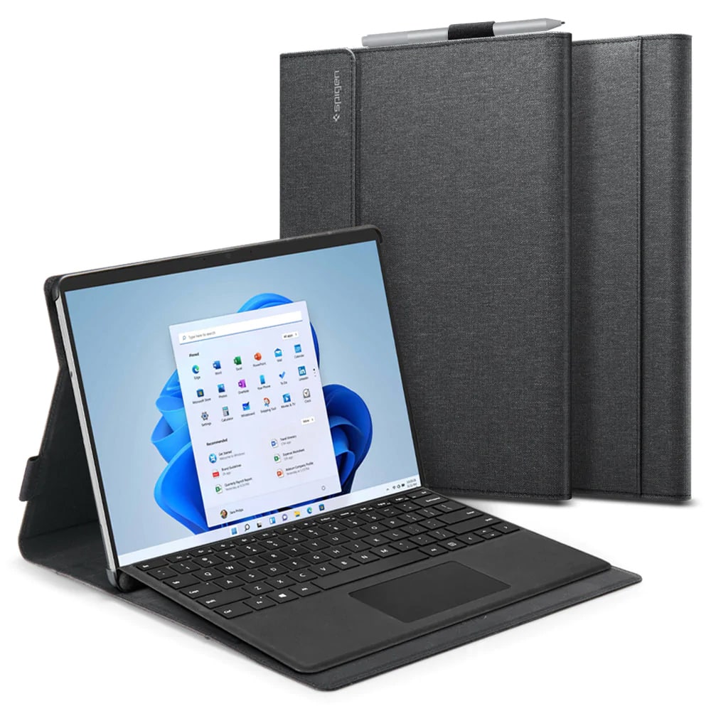 Spigen Stand Folio Case Microsoft Surface Pro 8 - Musta