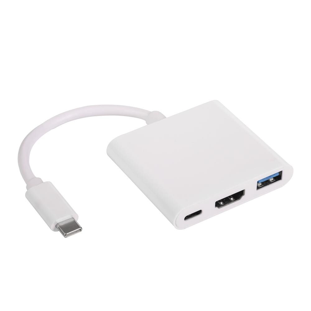 Akyga USB-C-hubb med USB-A, HDMI och USB-C - Vit