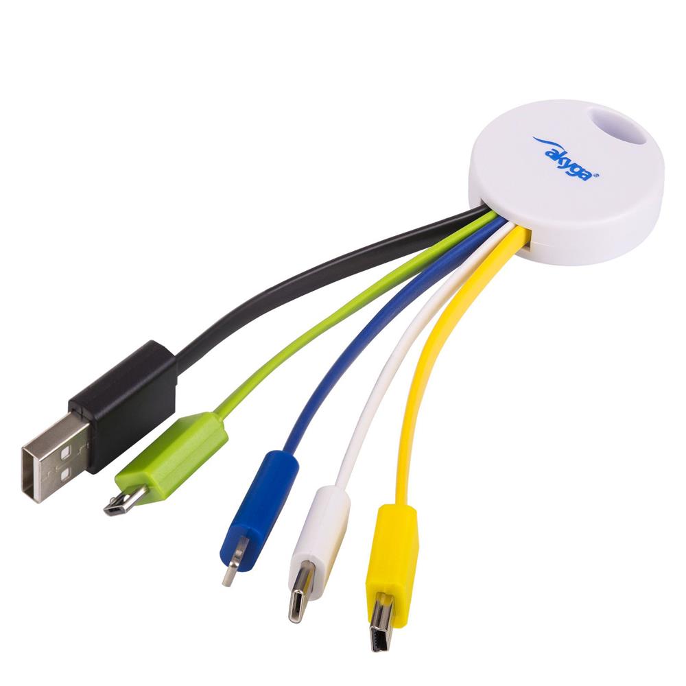Akyga Adapterkabel 5-i-1 USB-A med fyra kontakter