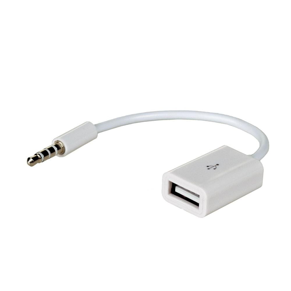 Akyga Adapter 3,5 mm-hane - USB-A-hona - Vit