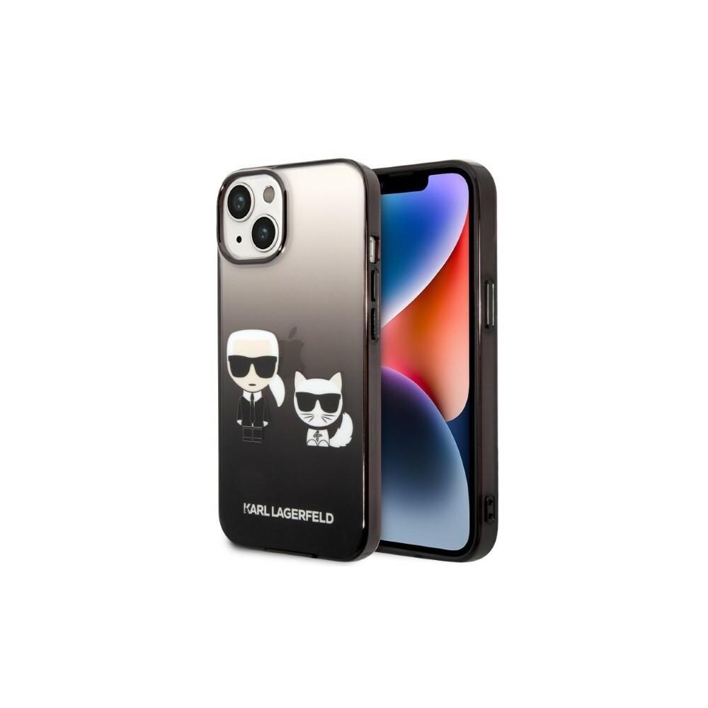 Karl Lagerfeld kuori iPhone 14 - Läpinäkyvä/Musta