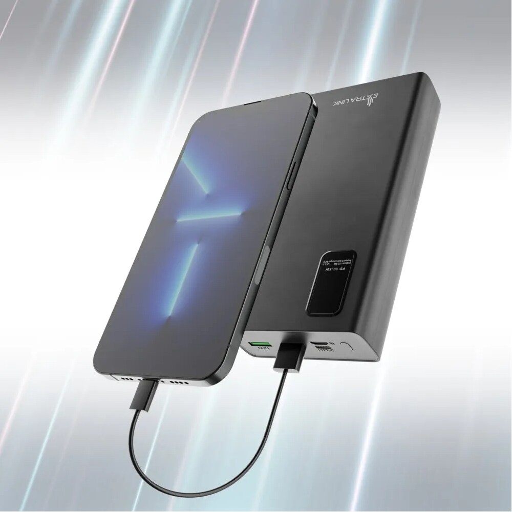 Extralink Powerbank EPB-068, 20000mAh USB-C - Musta