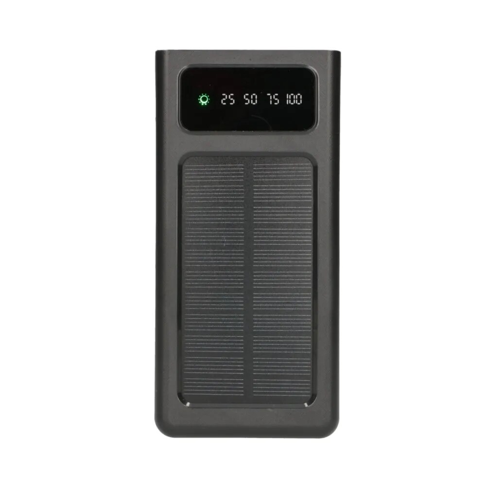 Extralink Powerbank aurinkokennoilla EPB-093, 30000mAh USB-C - Musta