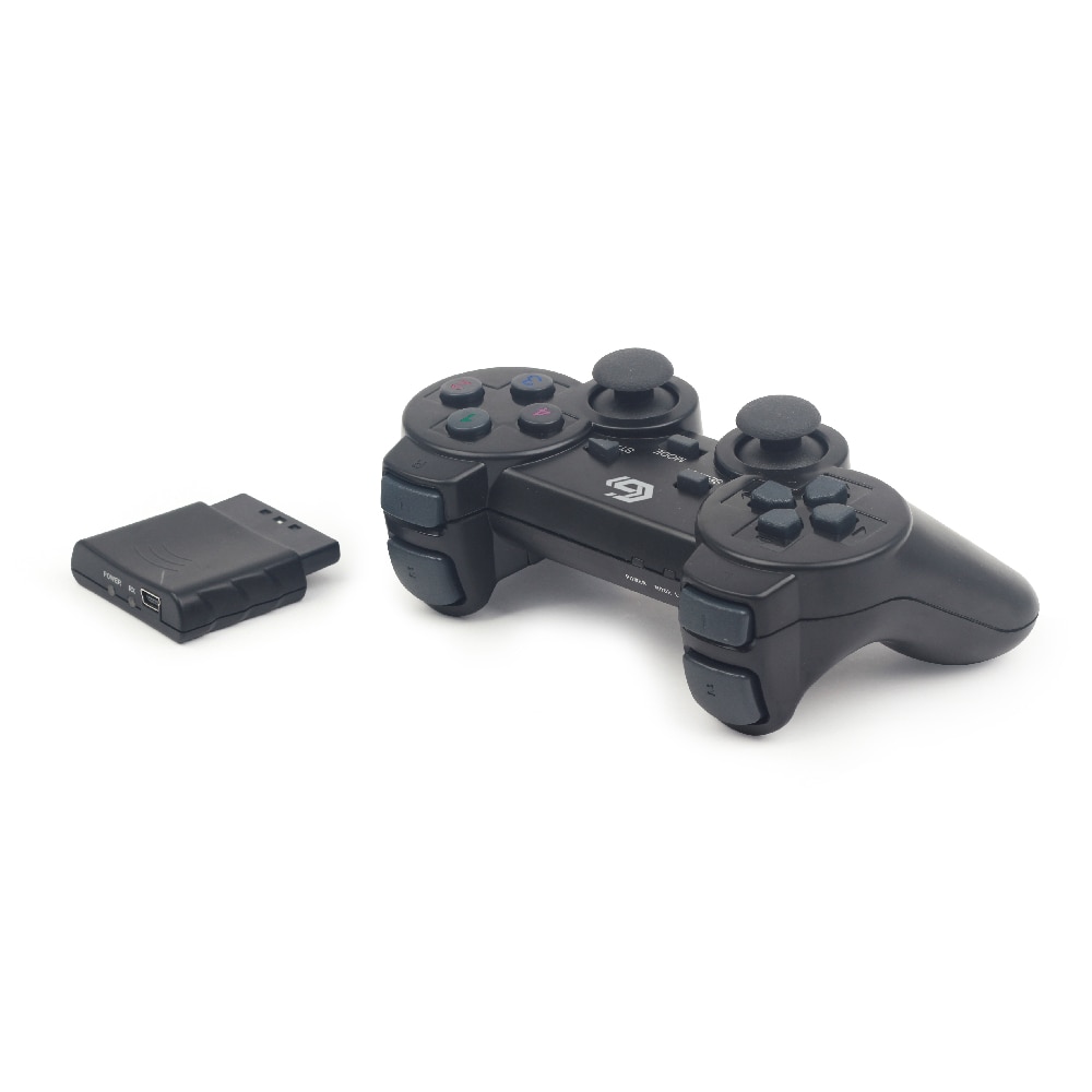 Gembird Dual Vibration Langaton peliohjain PC:lle, Playstation 2:lle ja 3:lle - musta