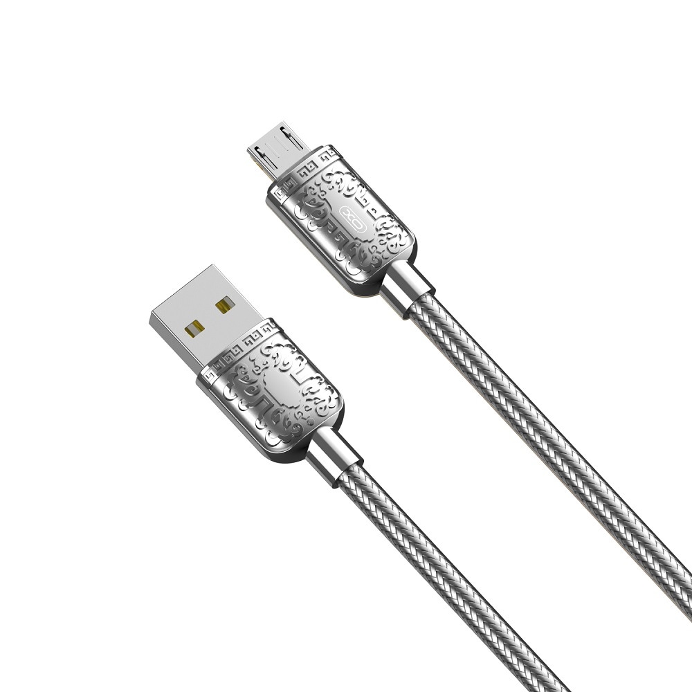 XO USB-kabel NB216 USB - microUSB 1m 2,4A - Silver