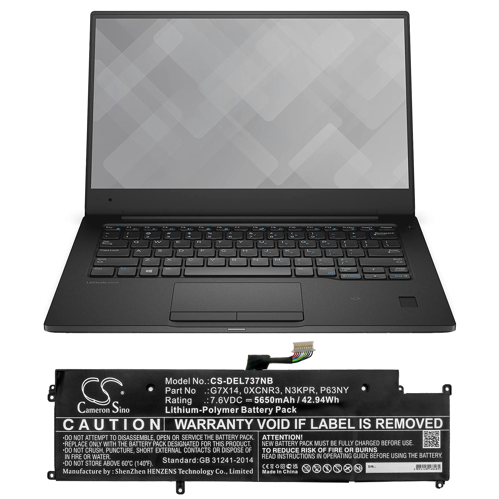 Akku Kannettava tietokone, Kannettava tietokone DELL Latitude E7370:lle, Kannettava tietokone DELL Latitude E7370:lle