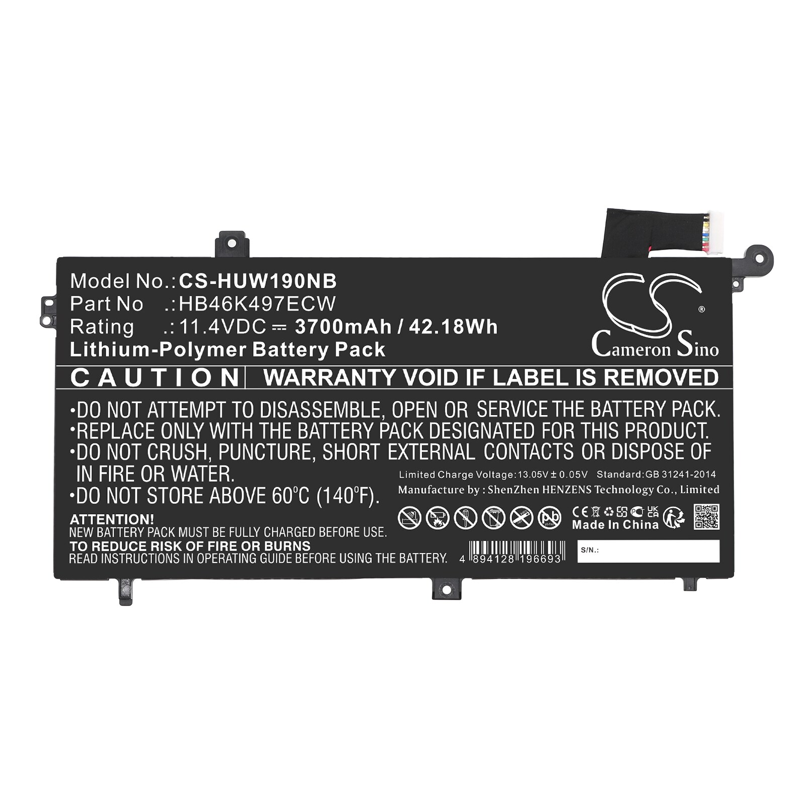 Battery for kannettava tietokone, Kannettava tietokone for Huawei MateBook D 2018 and others.