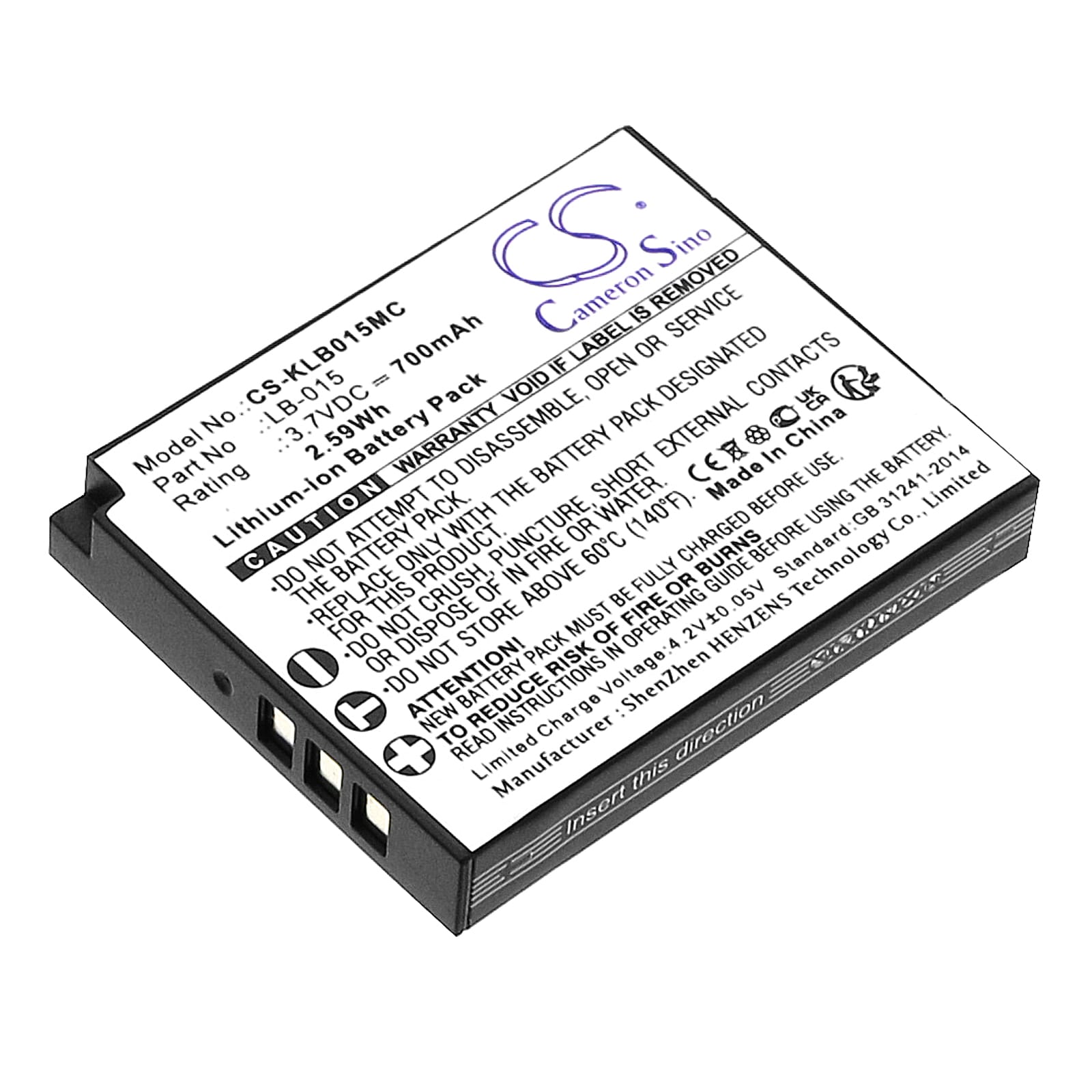 Kameran akku KODAK WPZ2 -kameraan