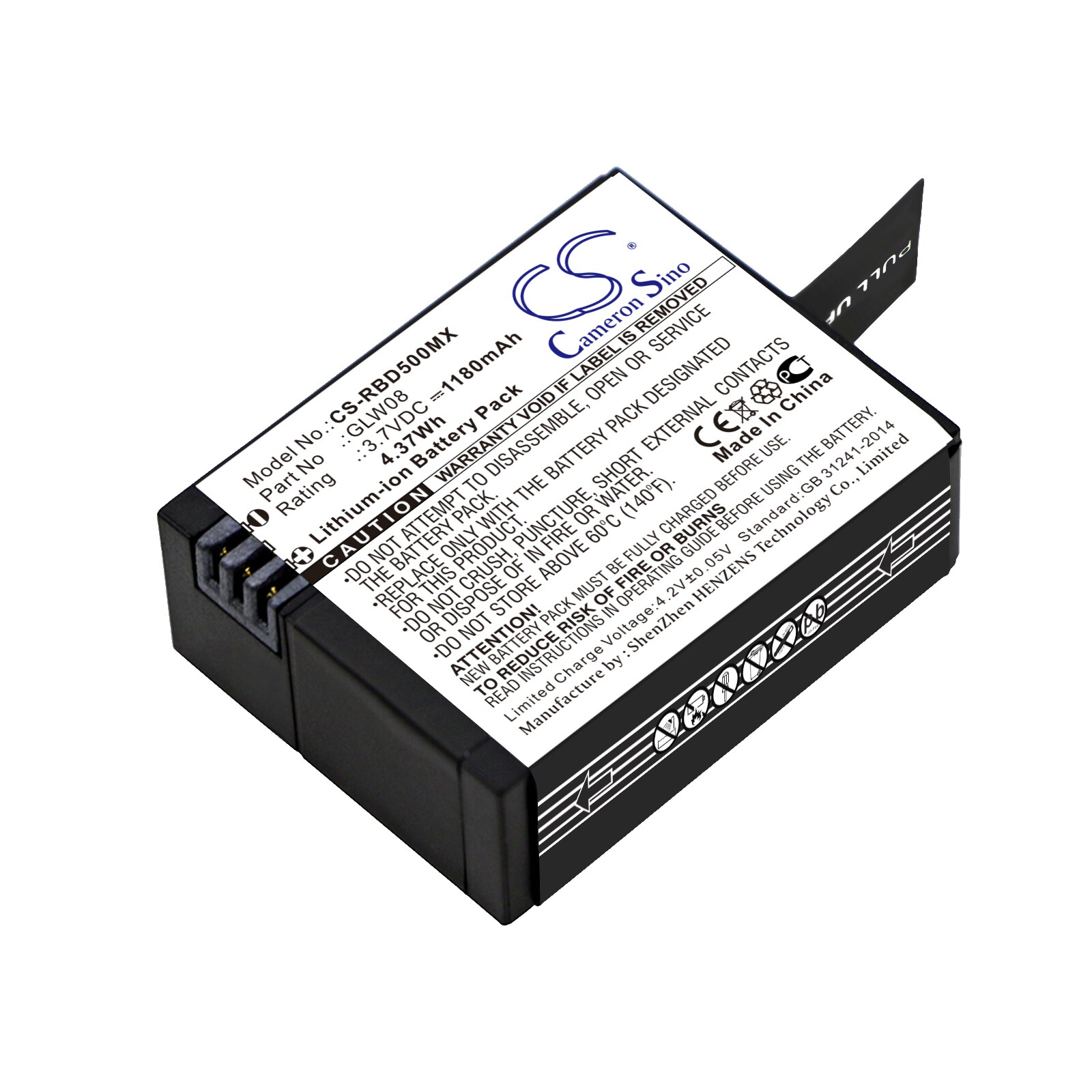 Kameran akku Rollei Actioncam 500, Actioncam 500 Sunrise kameraan