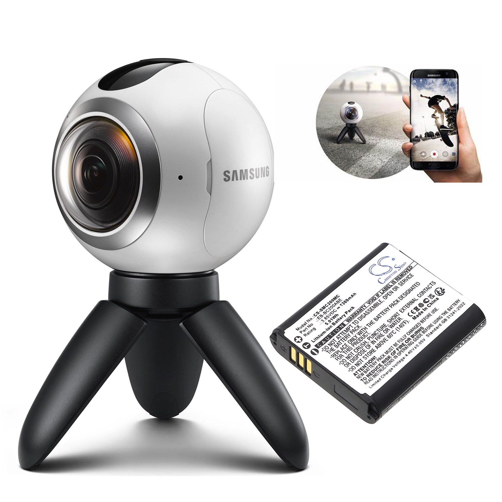 Kameran akku tuotteille Samsung Gear 360, SM-C200