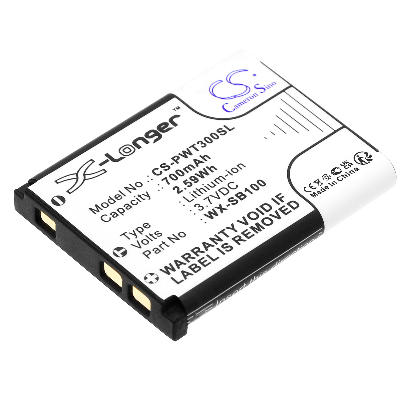 Akku Langattomat kuulokkeet varten Panasonic Attune II HD3, WX-CH455, WX-ST100 ja muut.