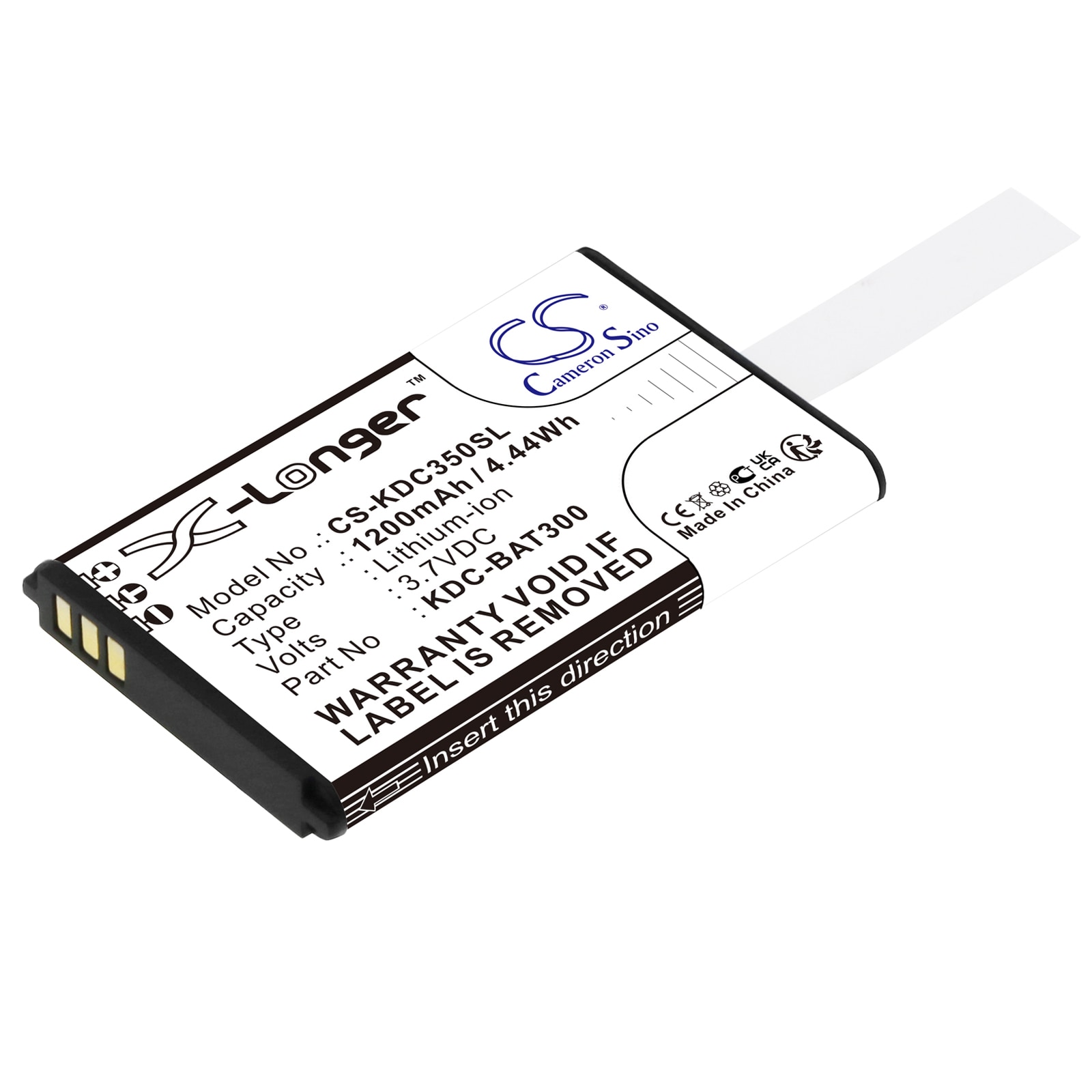 Akku Viivakoodin skanneriin KOAMTAC KDC-300, KDC-250, KDC350R2 ja muihin.