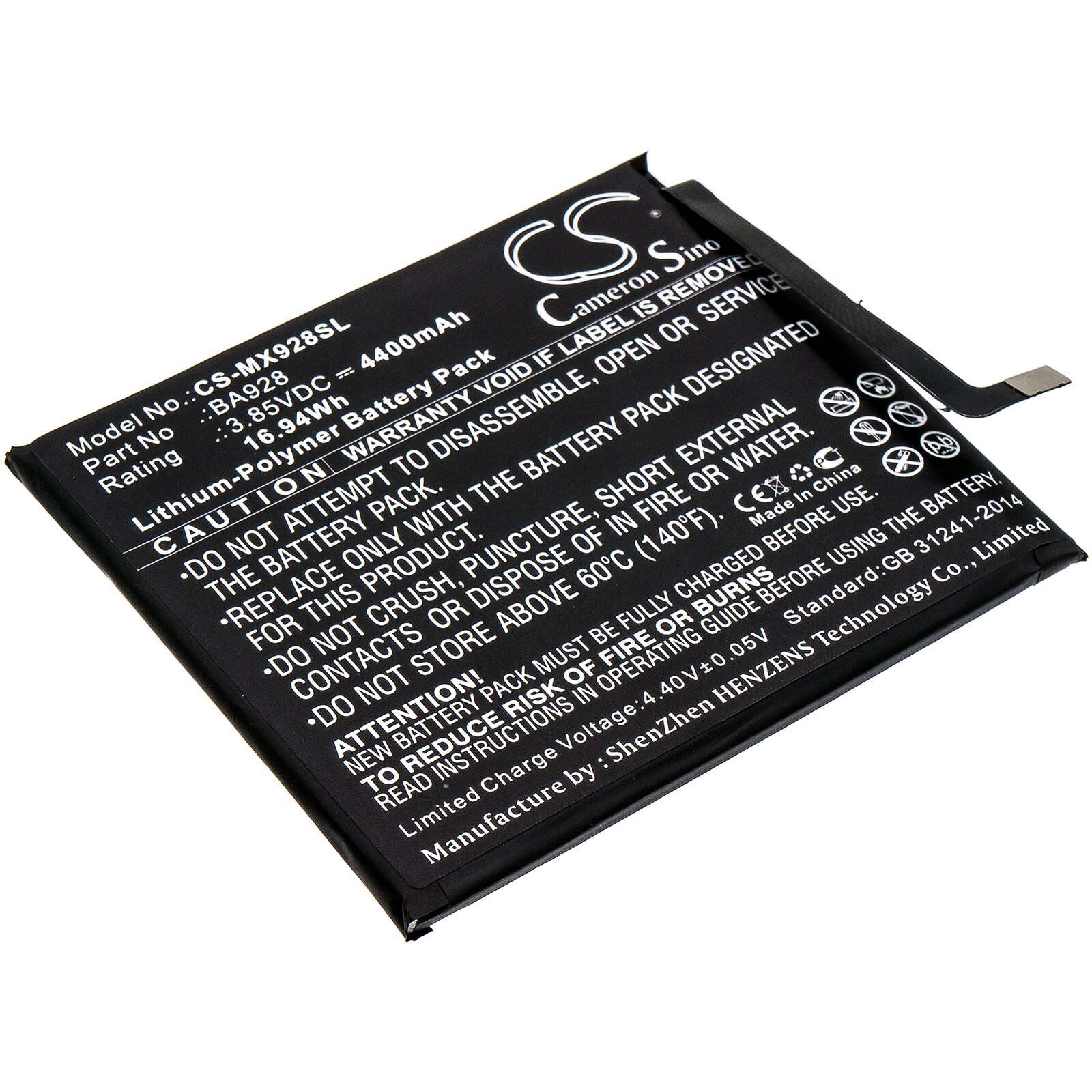 Akku älypuhelin, Matkapuhelin for Meizu 16T, M928Q, M1928, M1928