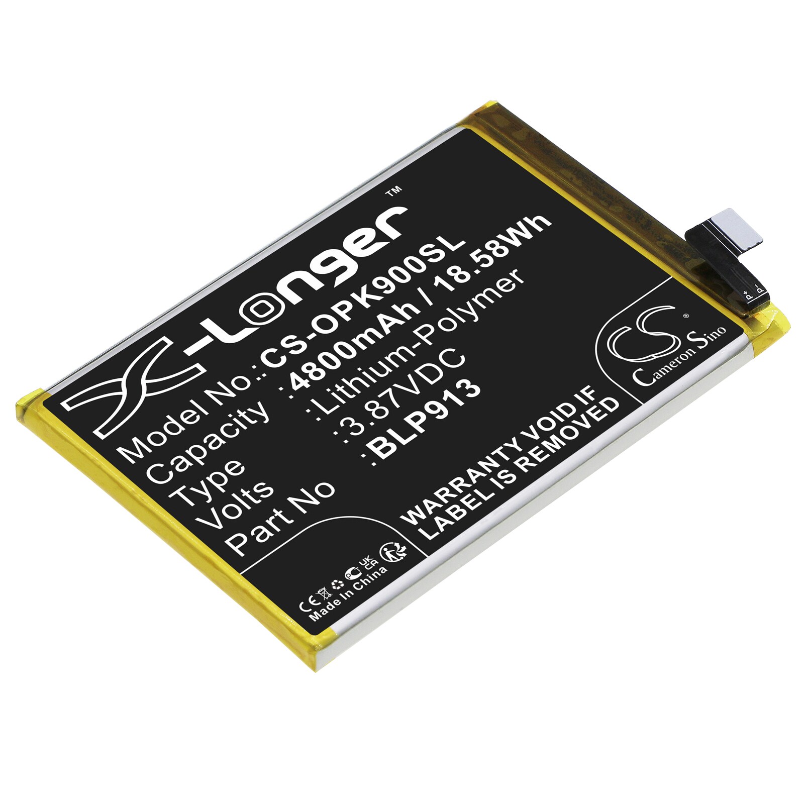 Akku älypuhelin, Matkapuhelin for OPPO K9X, K9x 5G 2021, PGCM10