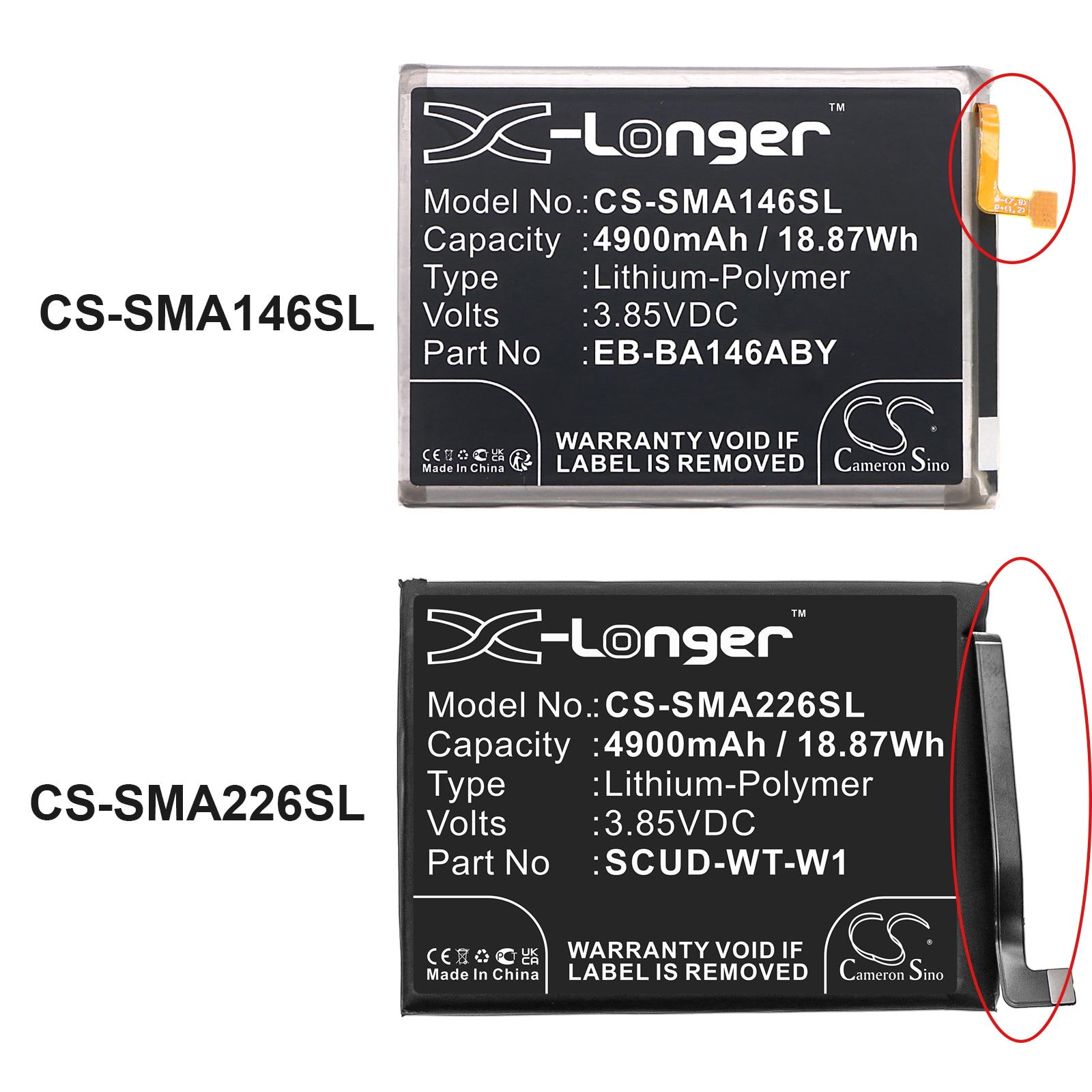 Akku älypuhelin, Matkapuhelin Samsung Galaxy A14 5G, SM-A146M ja muut.