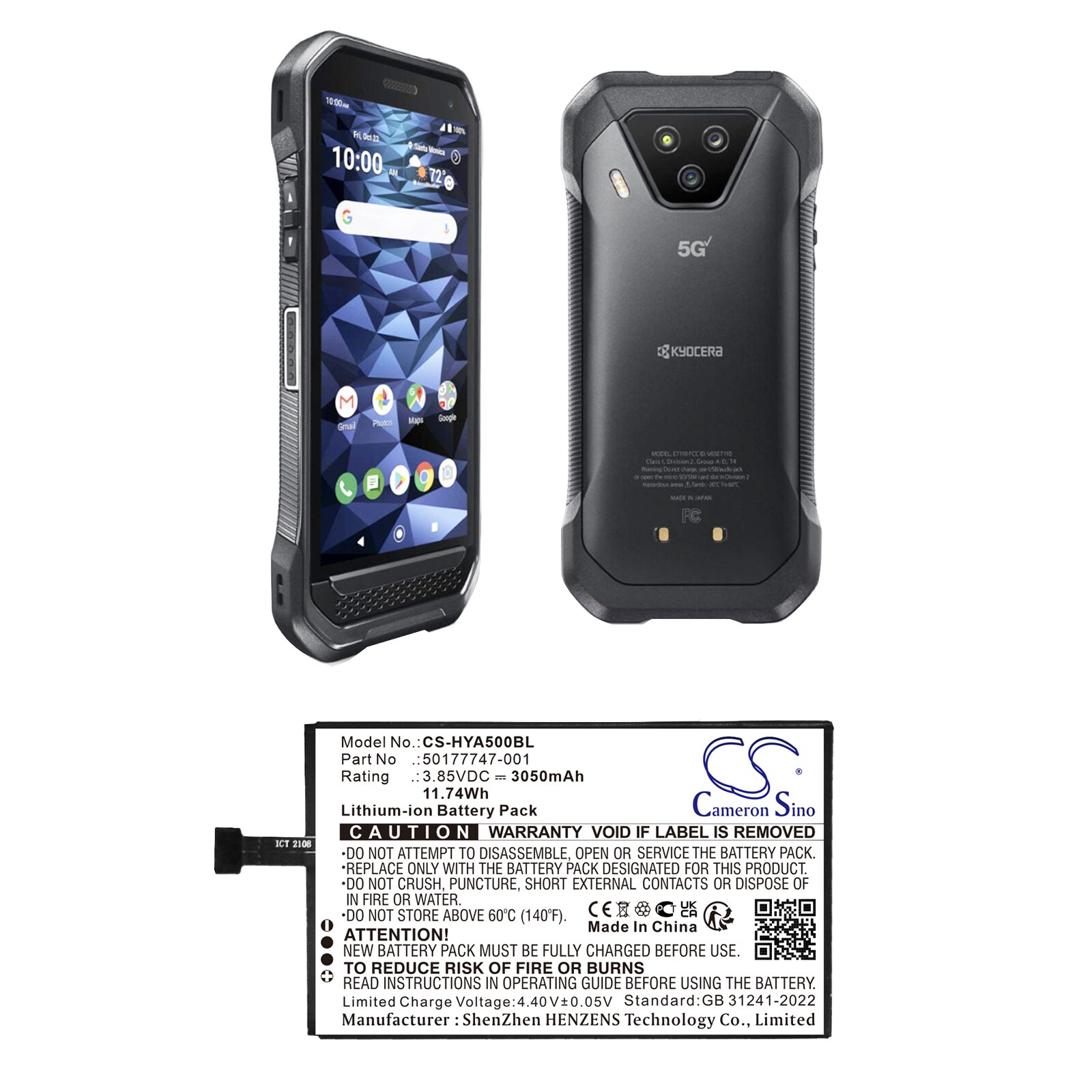 Akku älypuhelin, Matkapuhelin for Kyocera DuraForce Ultra 5G, E7110