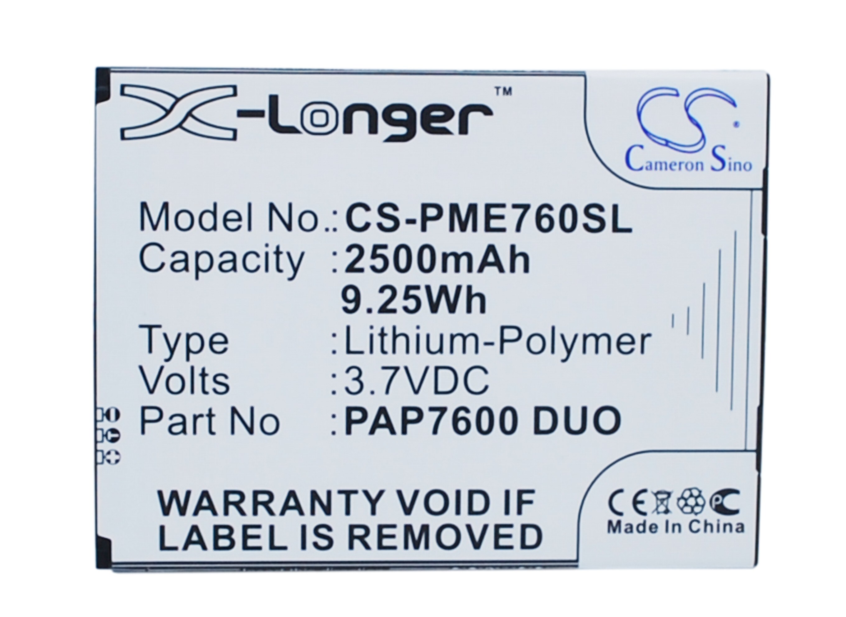 Akku älypuhelin, Matkapuhelin Prestigio MultiPhone 7600 Duo puhelimeen