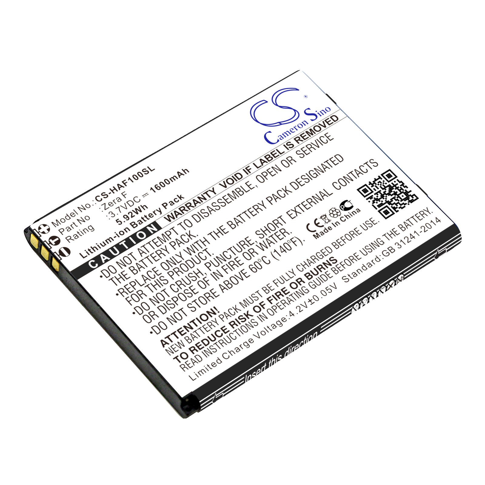 Akku älypuhelin, Matkapuhelin Highscreen Zera F -näyttöön