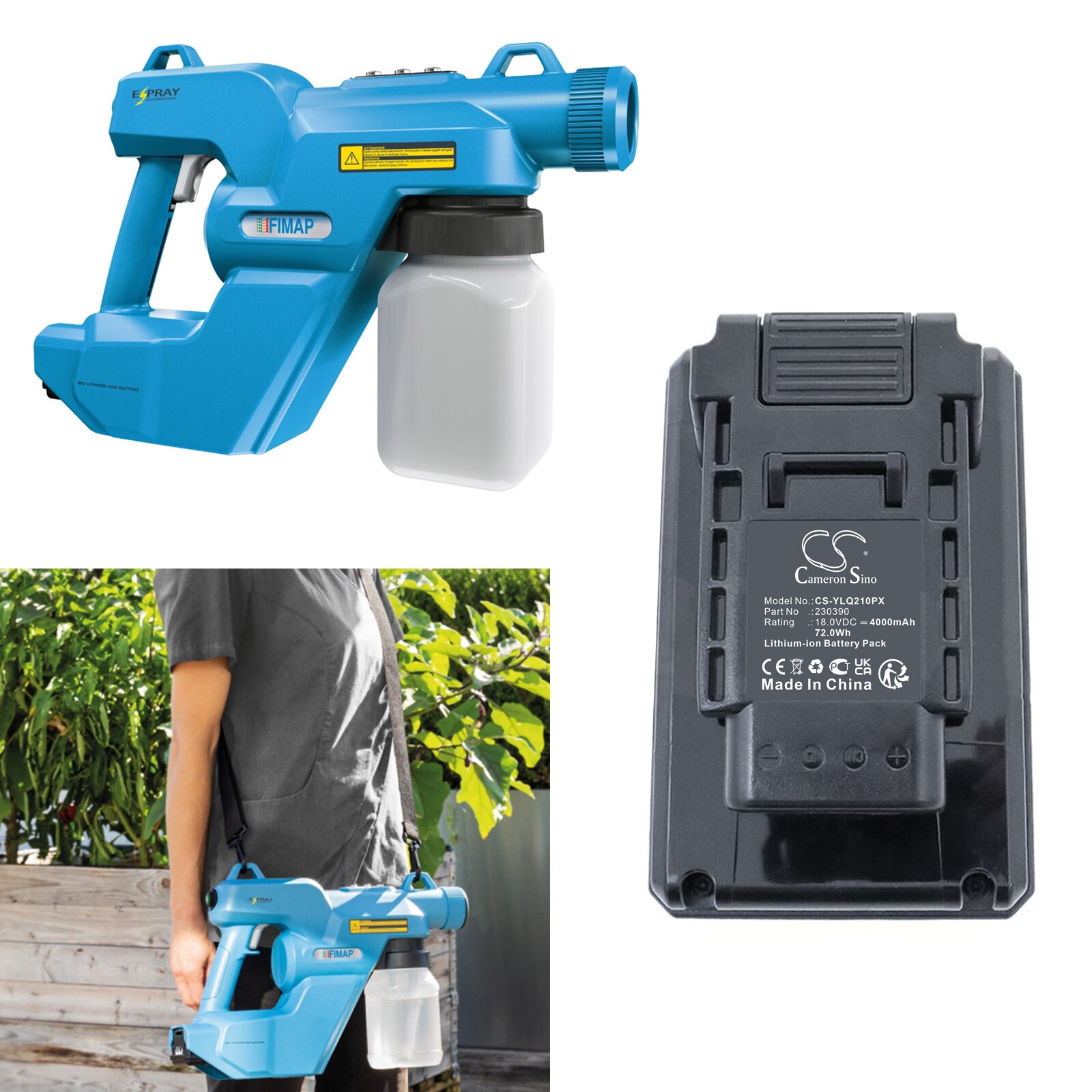 Akku Sähkötyökalulle Fimap e-Spray -laitteeseen