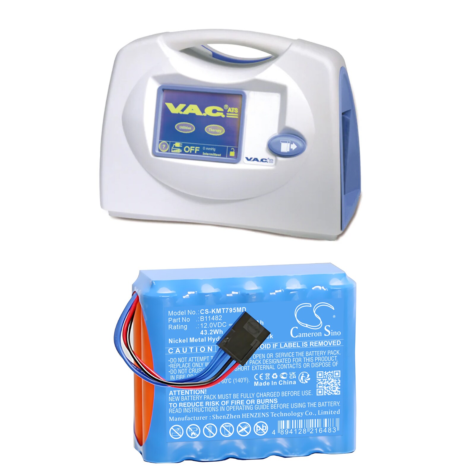 Akku Lääketieteellinen KCI ATS Therapy, M3252795A, VAC ATS Wound Vacuum ja muut.