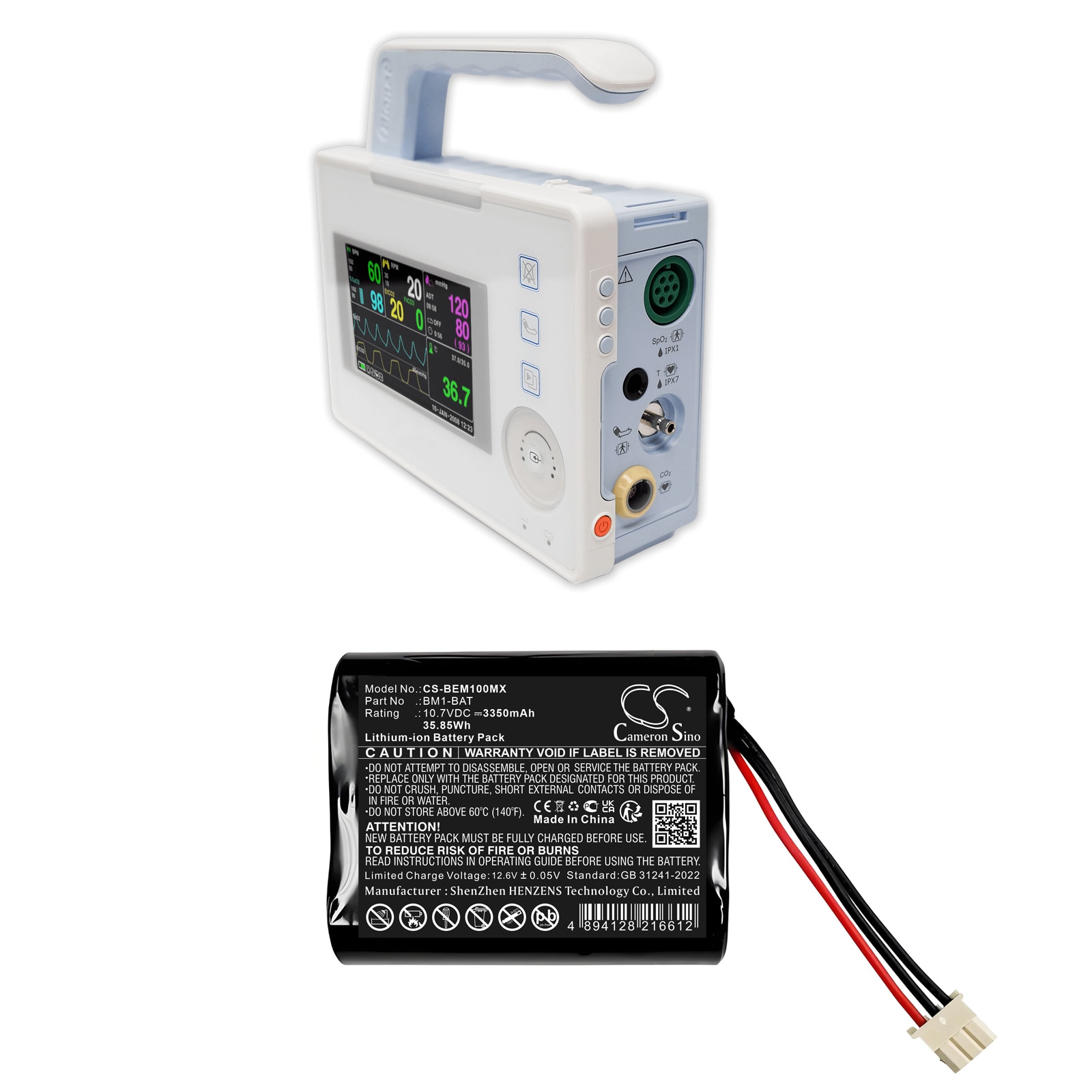 Akku Lääketieteellinen Bionet BM1 Vet -laitteelle