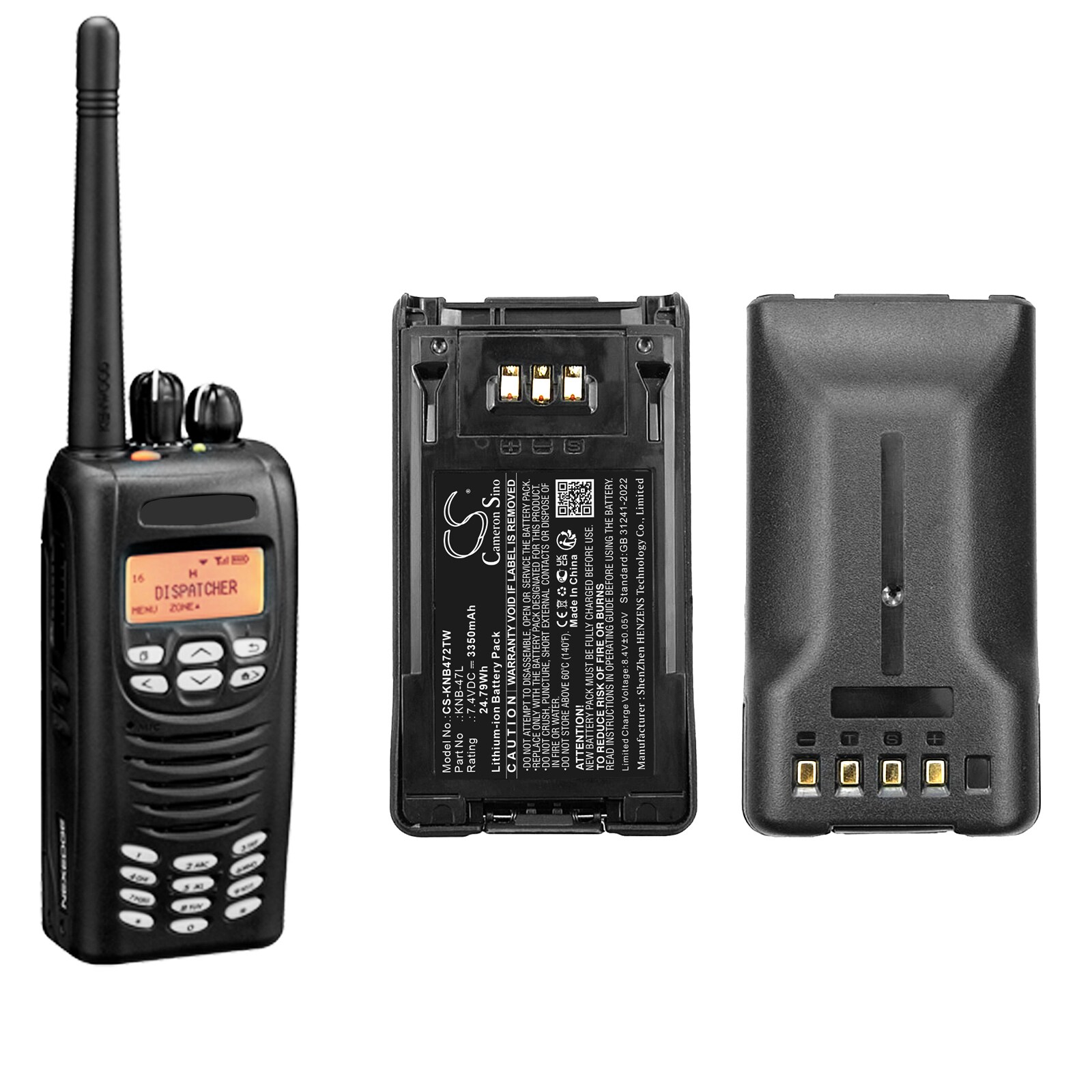 Akku Kaksisuuntainen radio Kenwood NX-200, NX-300, TK-3320 jne. varten.