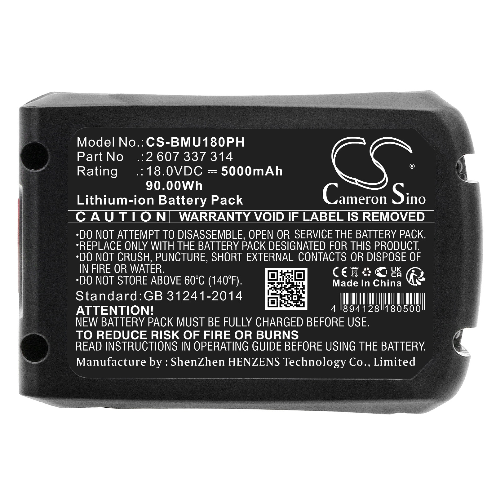 Cameron Sino CS-BMU180PH vara-akku Bosch-työkaluihin – 18 V, 5000 mAh, Li-ion, 90 Wh