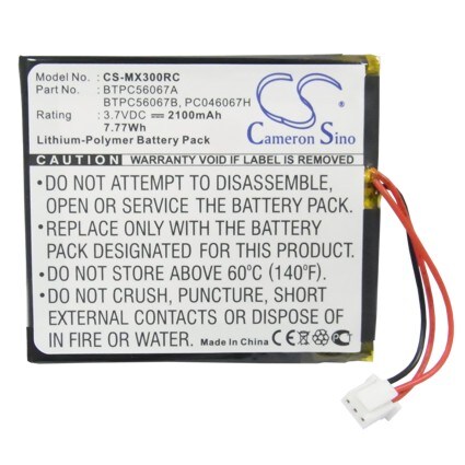 Kaukosäädin akku Crestron MT-1000C MiniTouch Wireless Handheld Touchpaneliin ja muihin tuotteisiin