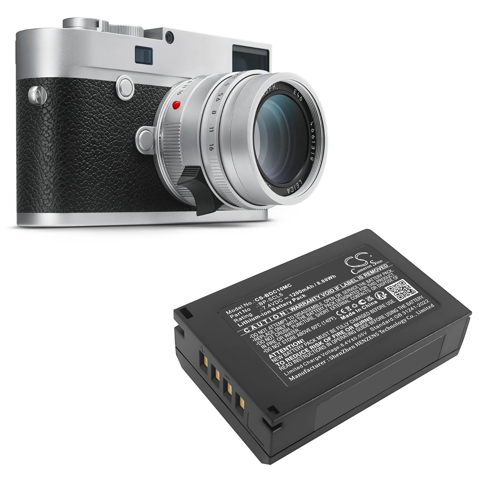 Kameran akku Leica M10, M10P, M10R kameraan