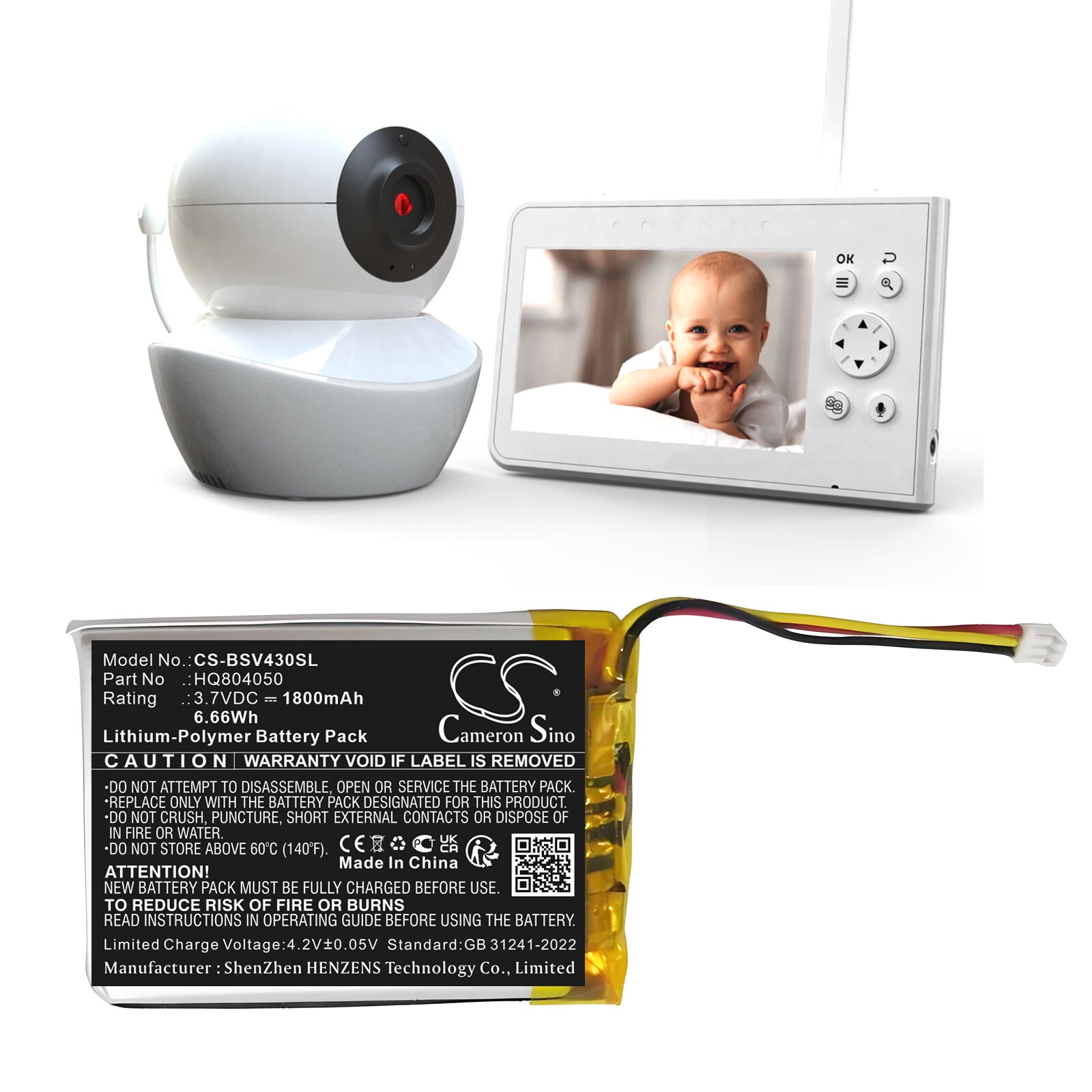Akku BabyPhone Babysense V43 -videovalvontalaitteeseen