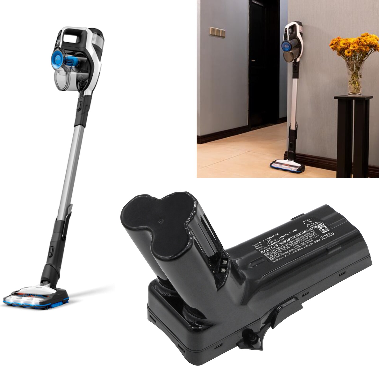 Akku Tyhjiö varten Philips FC6801, FC6802/01, FC6812 ja muut.