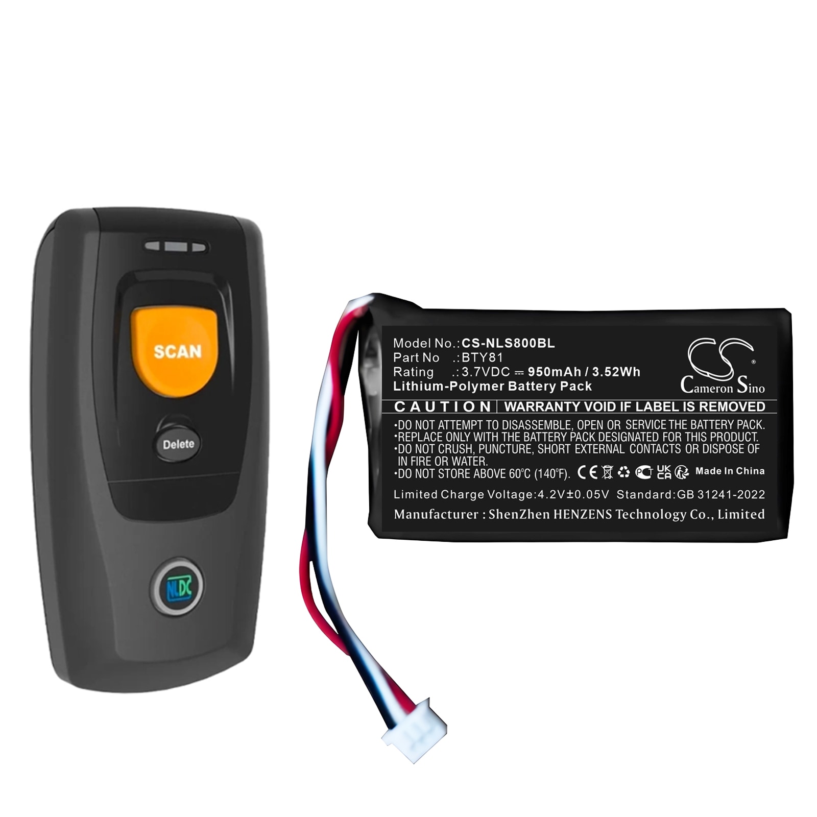 Akku Viivakoodin skanneriin Newland NLS-BS80:lle