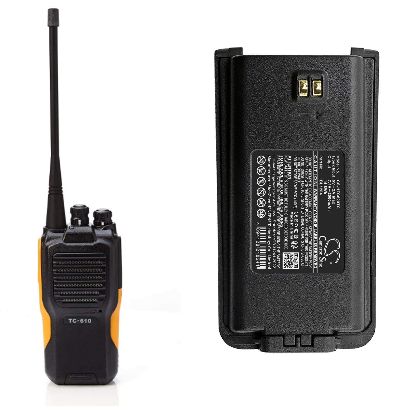 Akku Kaksisuuntainen radio HYT TC-610, TC-610P, TC-610S jne. varten.