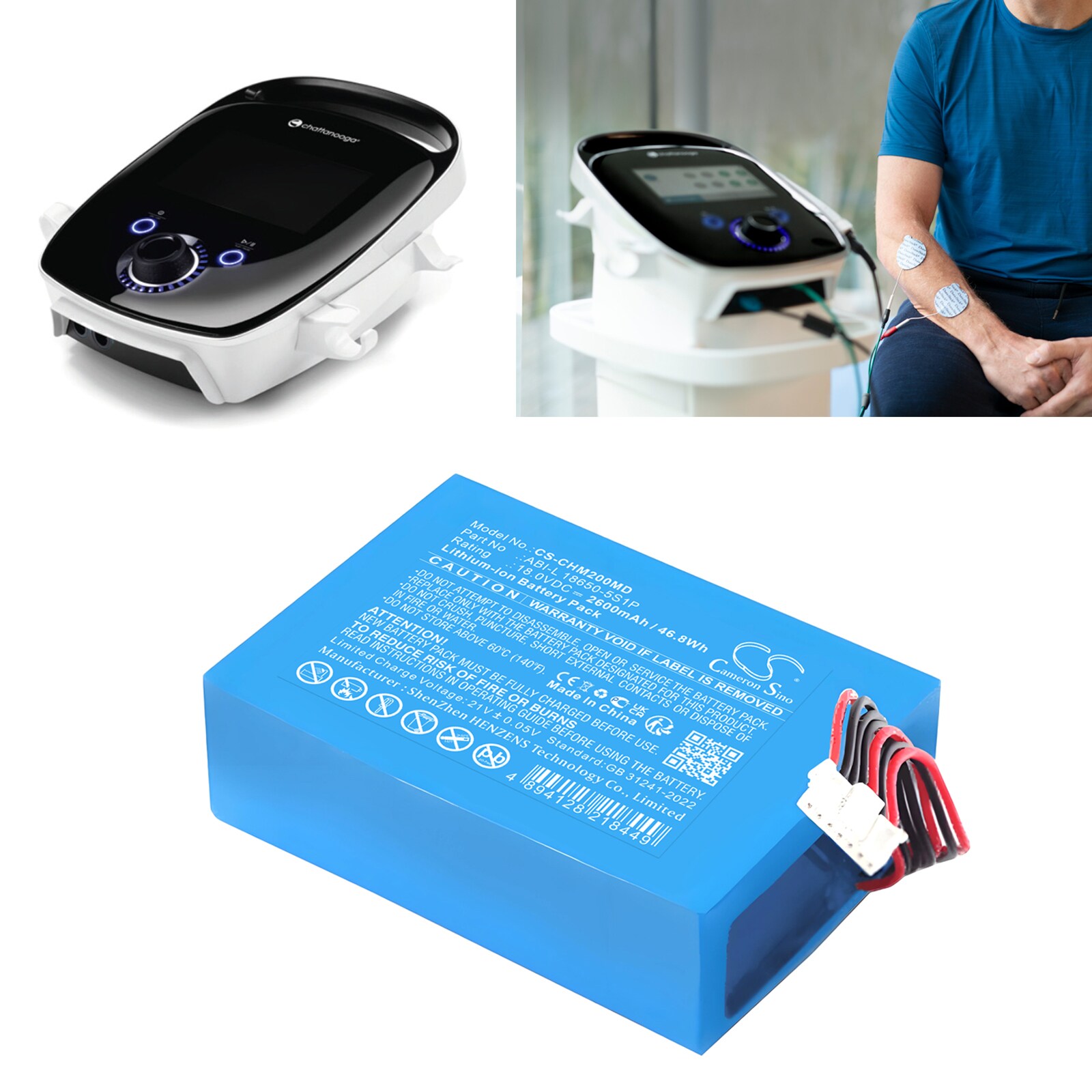 Akku Lääketieteellinen Chattanooga Intelect Legend 2 Ultrasound ja muut akut