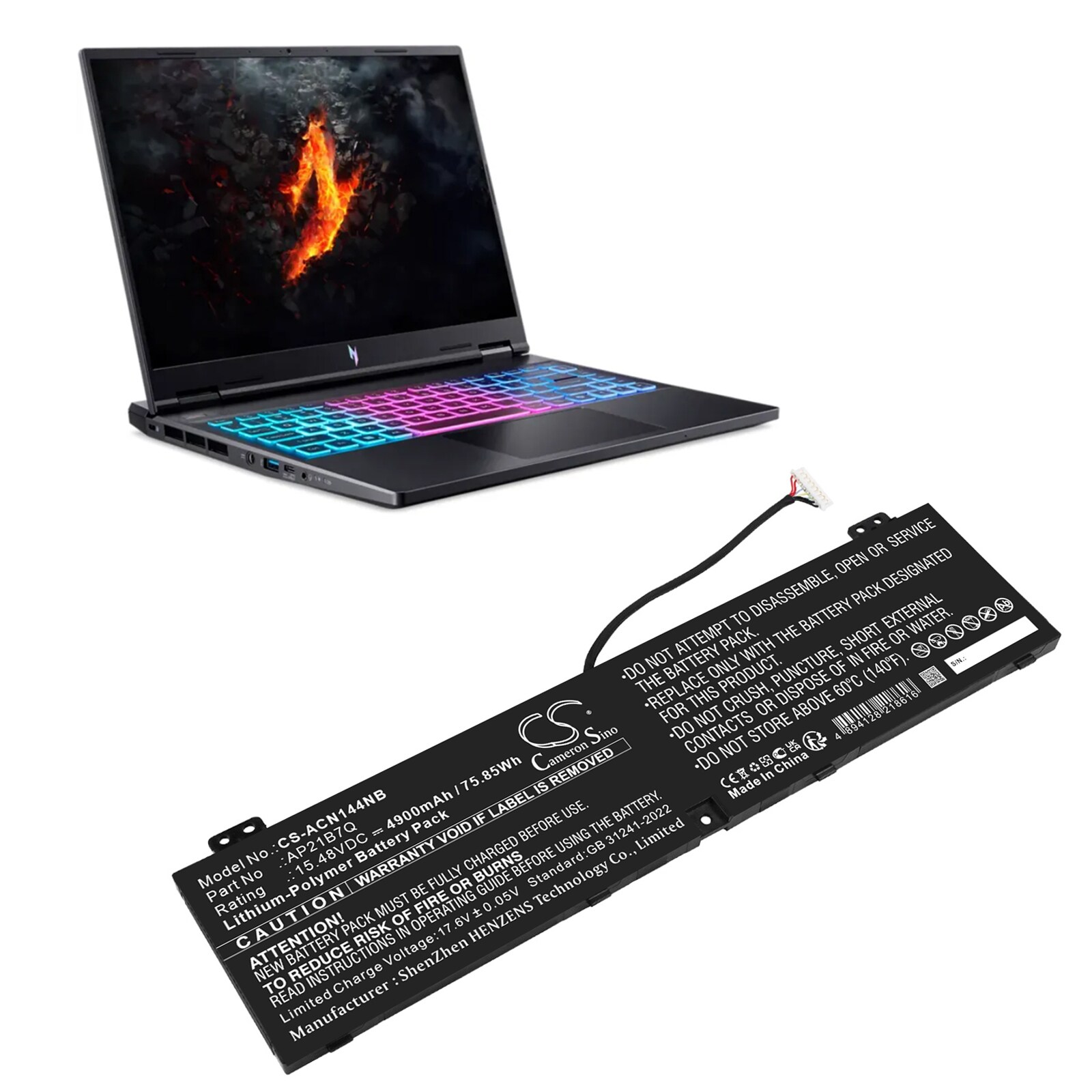 Akku Kannettava tietokoneeseen, Kannettava tietokone Acer Nitro 14 (AN14-41) ja muihin.