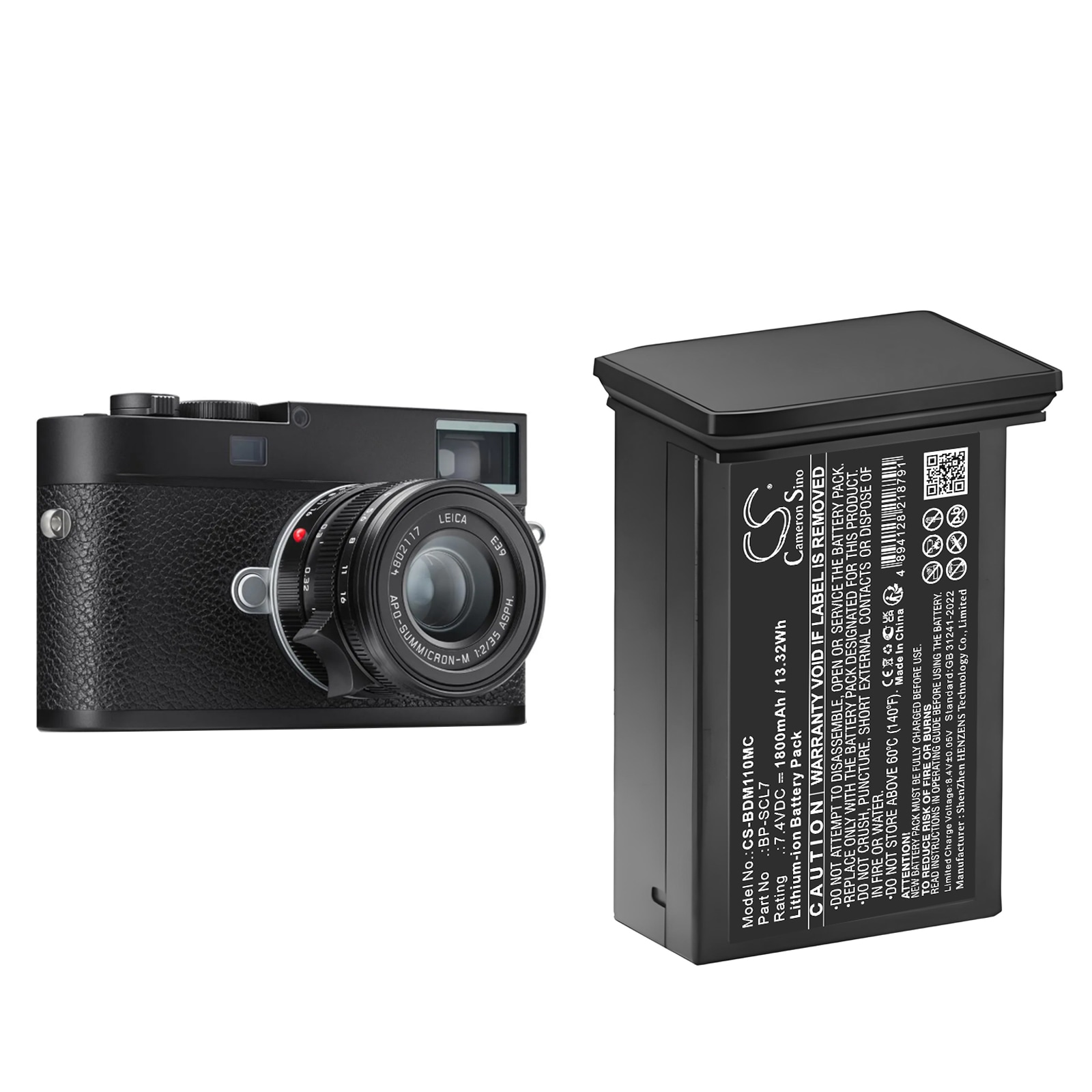 Kameran akku Leica M11, M11 Glossy, M11M jne. varten.