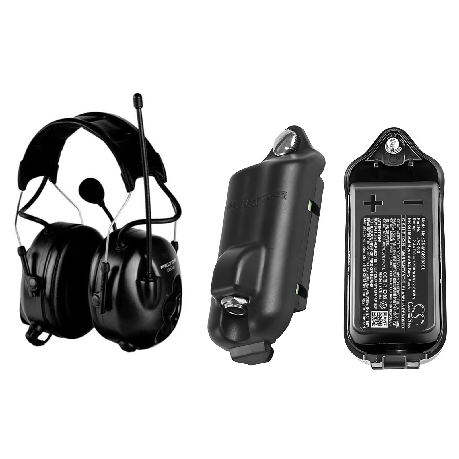 Akku Langattomat kuulokkeet 3M Peltor Lite-Com Basic -laitteelle