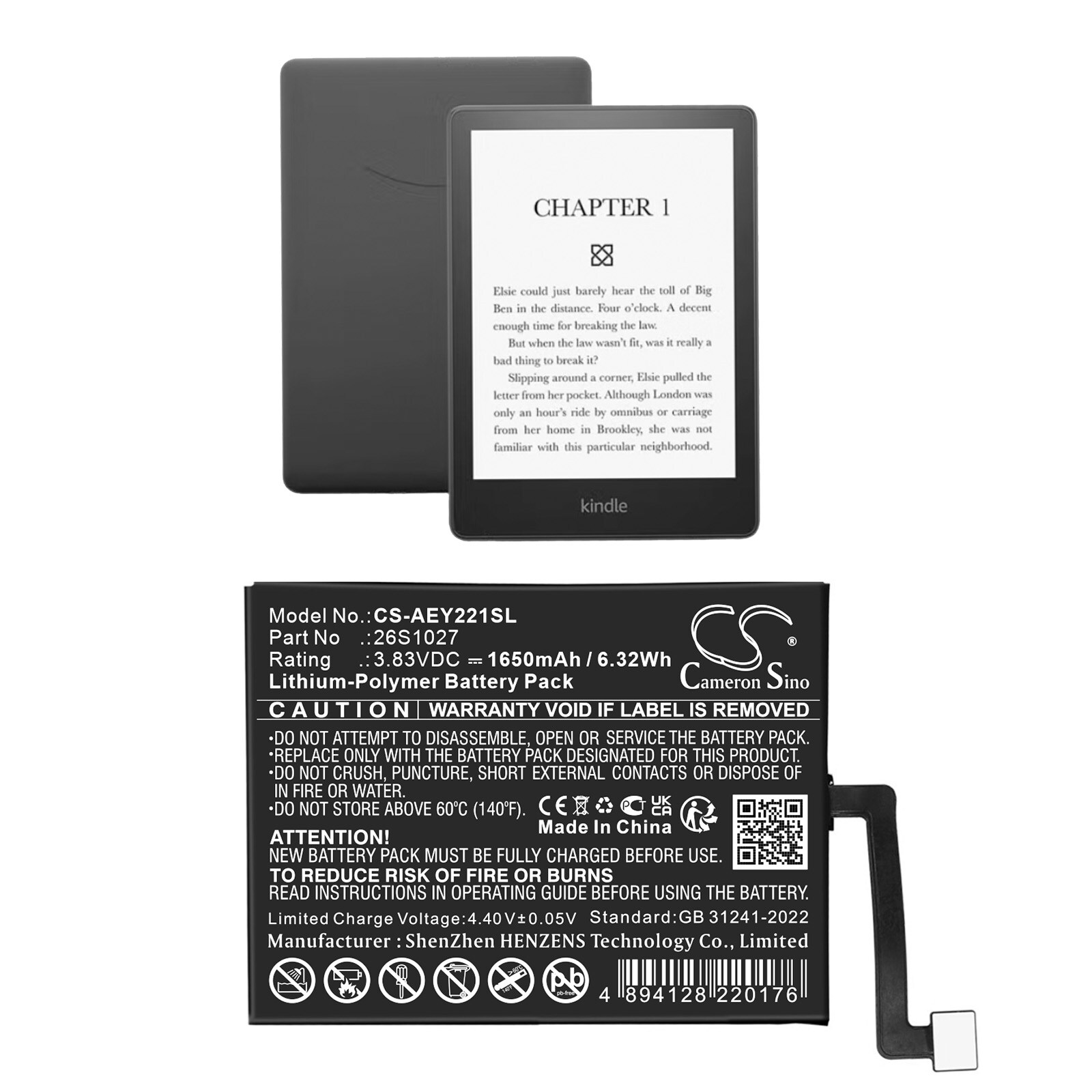 Akku E-lukijaan, E-kirjaan Amazon Kindle Paperwhite 11., M2L3EK ja muille.