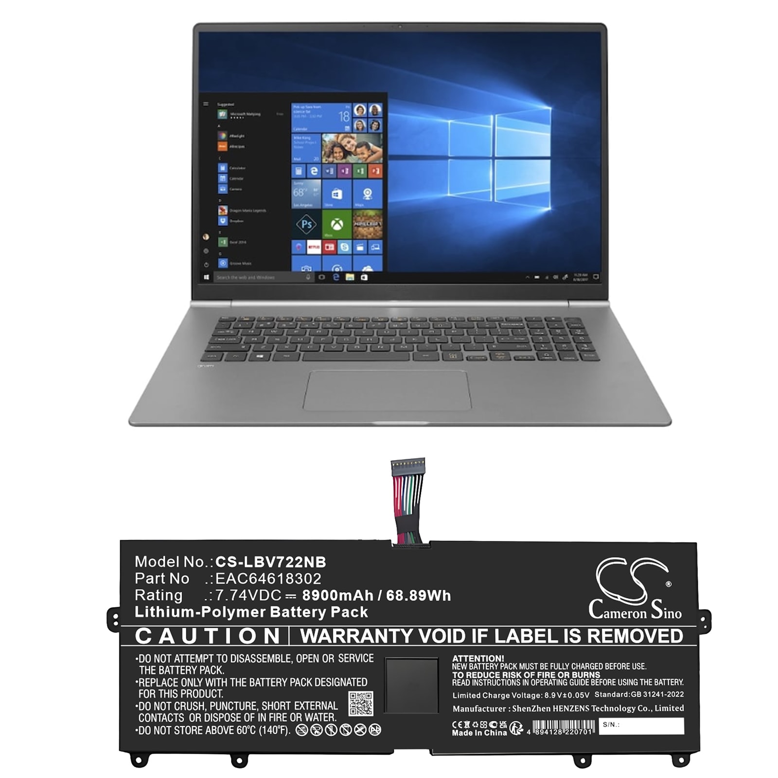 Akku Kannettava tietokone, Kannettava tietokone LG 15Z90N, 15Z90P, 15Z990 ja muille.