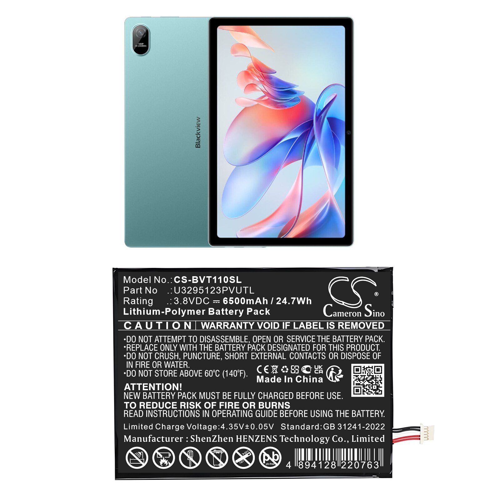 Akku Tabletti varten Blackview Tab 11:lle