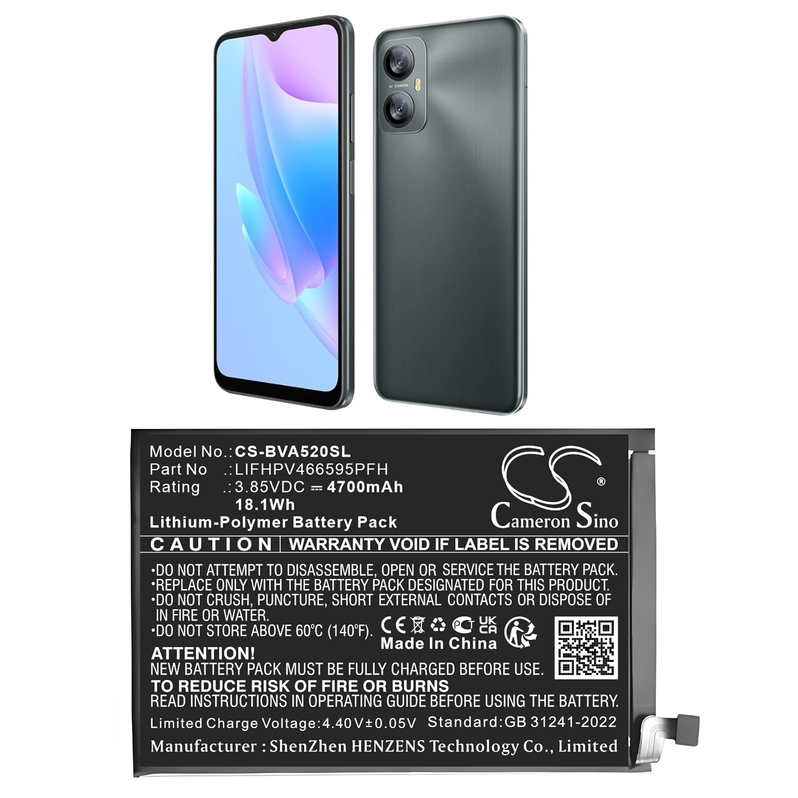 Akku älypuhelin, Matkapuhelin varten Blackview A52 A52