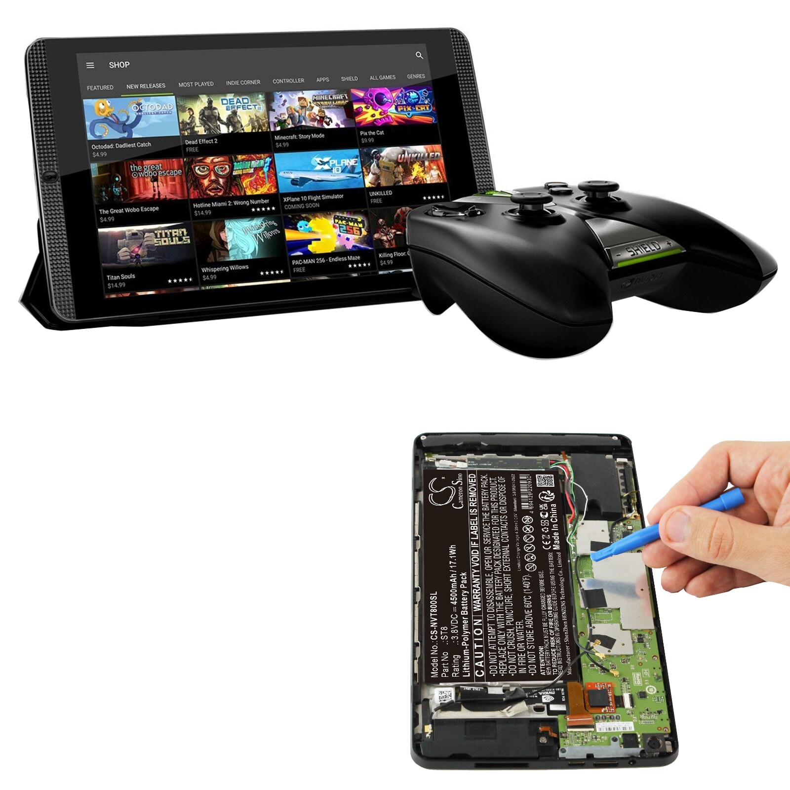 Akku Tabletti for NVIDIA Shield K1, Shield P1761W -laitteeseen