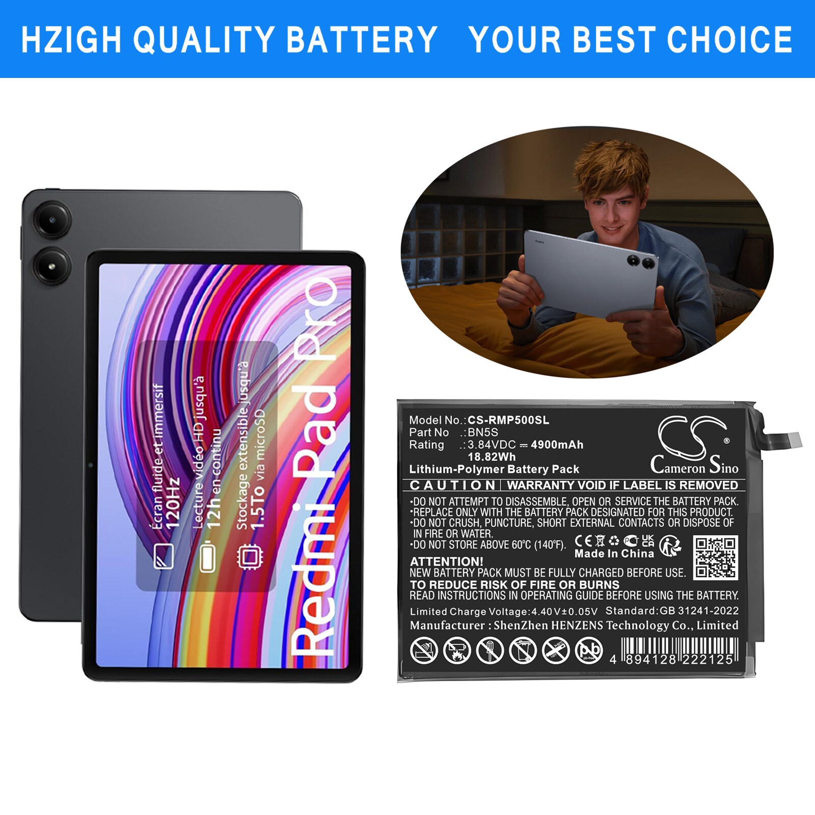 Akku Tabletti for Redmi Pad Pro -puhelimeen