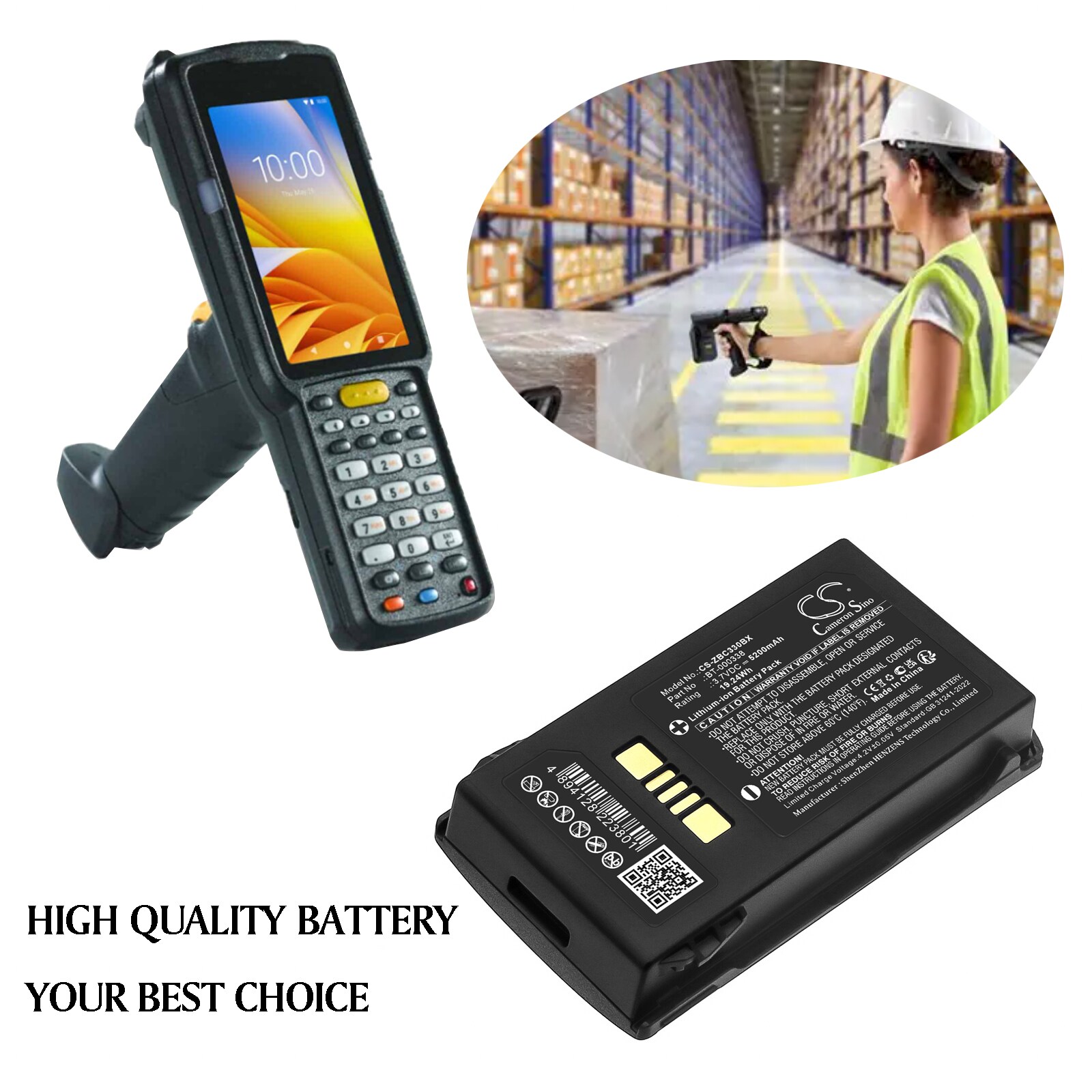 Akku Viivakoodin skanneriin Zebra MC33, MC330, MC3300 ja muille.